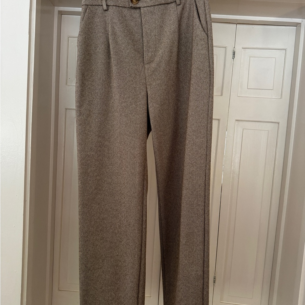 Women's Tailored Wide-Leg Trousers in Brown
